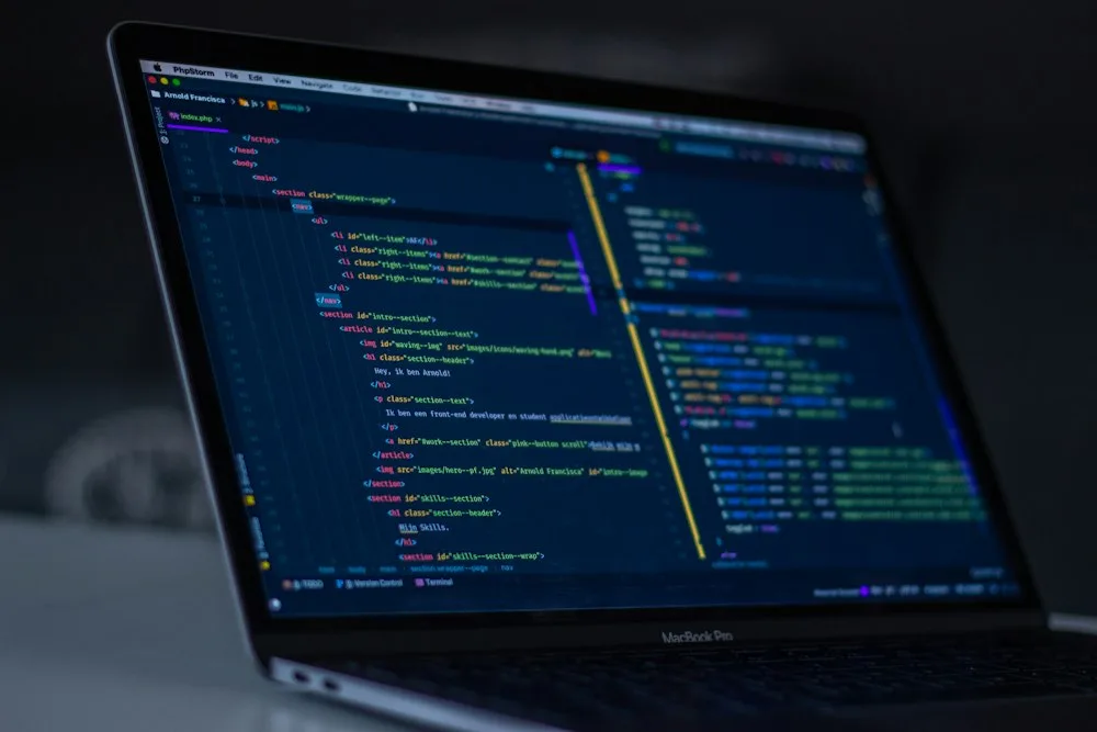 Pantalla con código fuente de una aplicación